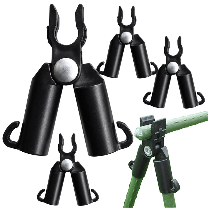 Set 4 conectori pentru araci gradina, Zola, tip A, 11 mm, rezistenti, plastic/metal, negri