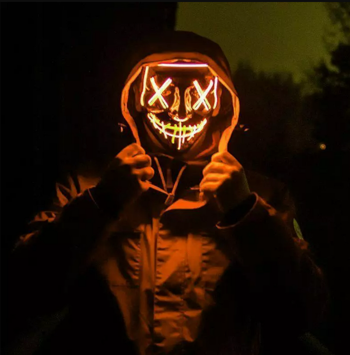Masca Halloween, Zola®, neagra cu leduri portocalii