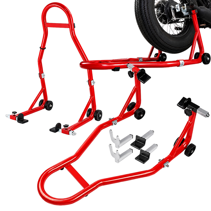 Stander moto universal fata/spate, Zola, suporta 450 kg, reglabil, ridicare la 355 mm, din otel