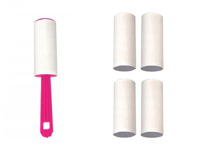 Set rola de curatarea scamelor, Zola®, pentru haine, cu 4 rezerve, roz