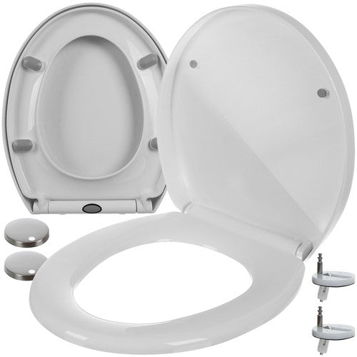 Capac WC din polipropilena, Zola, alb, inchidere soft close, universal, 44 x 37 x 3 cm