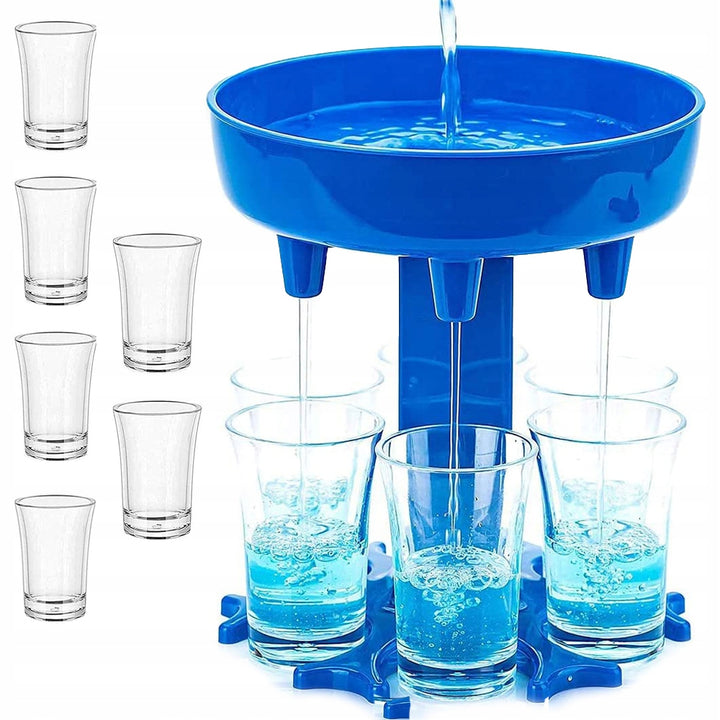 Dozator de alcool cu pahare, Zola®, plastic, 13x11 cm, albastru