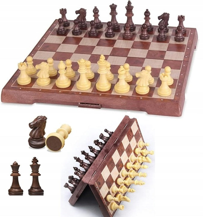 Joc de sah magnetic, Zola, 25x25 cm, placa pliabila, 32 piese magnetice, plastic