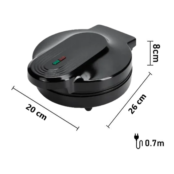 Aparat de facut vafe, Zola, 1000W, placi antiaderente, indicator luminos, incalzire pe ambele parti, 220/240V, negru
