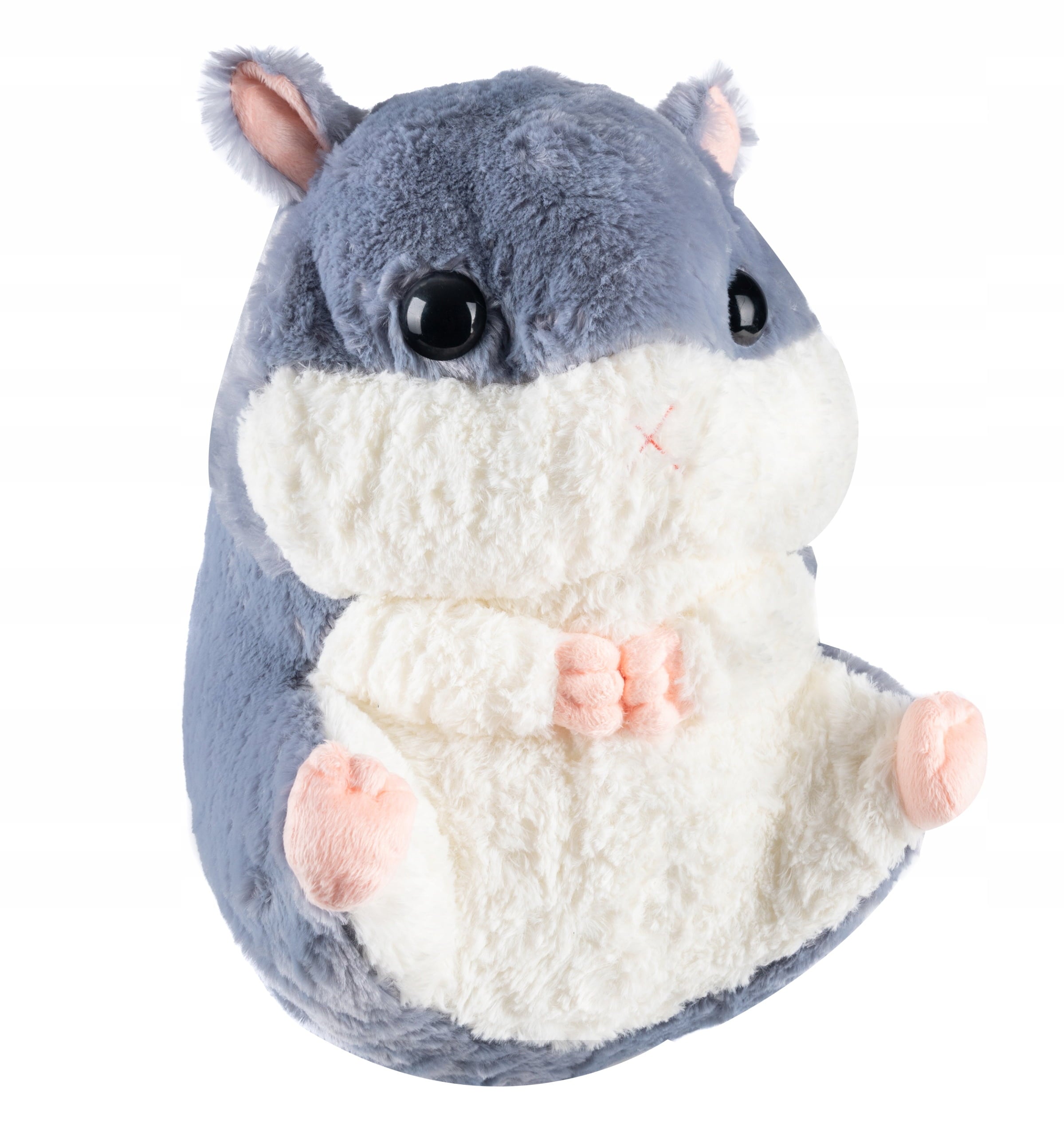 Set jucarie de plus hamster si paturica, Zola, umplutura hipoalergenica, material exterior moale, poliester, 50 x 28 / 160 x 110 cm, gri