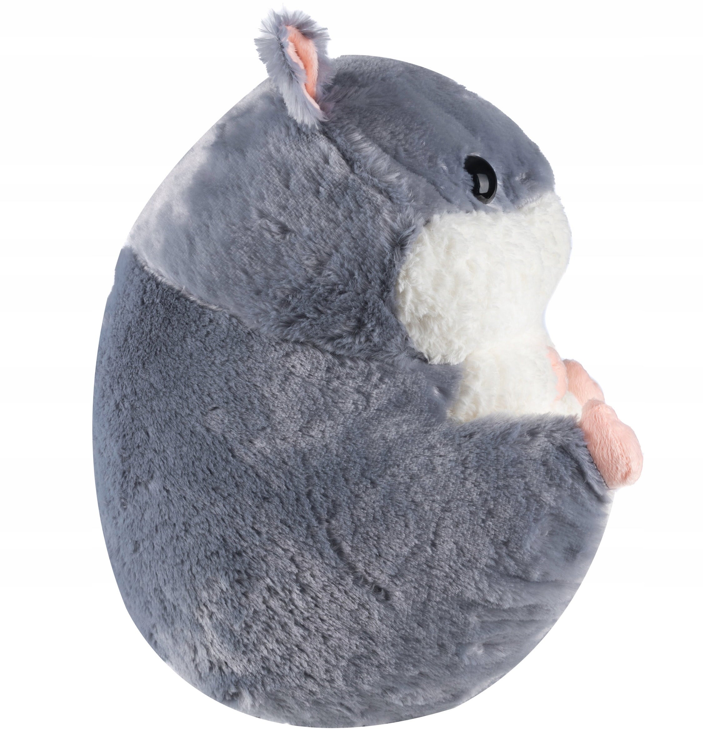 Set jucarie de plus hamster si paturica, Zola, umplutura hipoalergenica, material exterior moale, poliester, 50 x 28 / 160 x 110 cm, gri