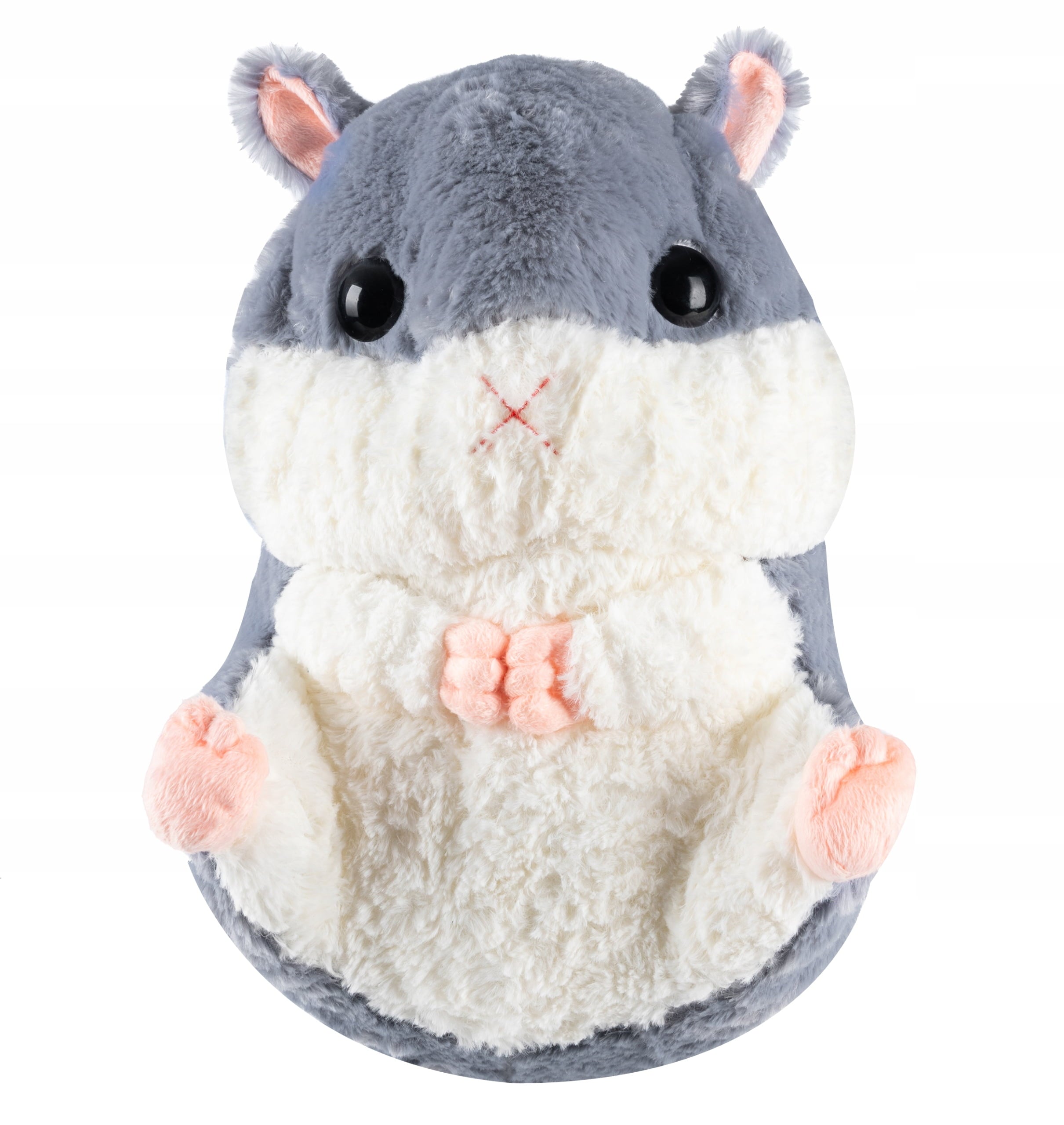Set jucarie de plus hamster si paturica, Zola, umplutura hipoalergenica, material exterior moale, poliester, 50 x 28 / 160 x 110 cm, gri