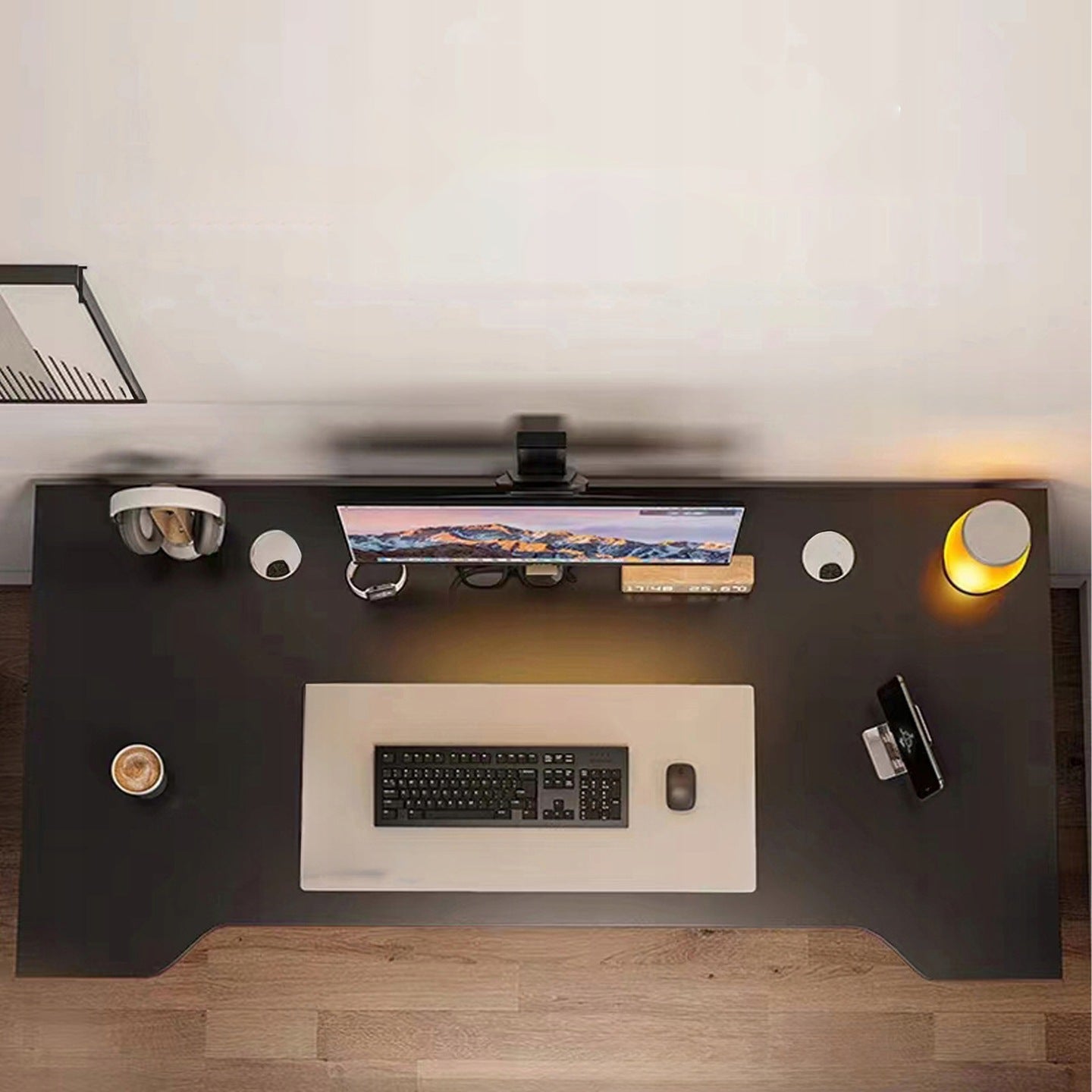 Birou pentru gaming, Zola, 120 x 60 x 75 cm, cadru otel, blat MDF, grosime 15 mm, 2 organizatoare antiderapante cabluri, negru