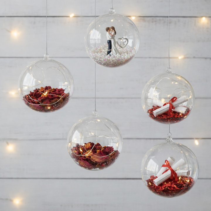 Set globuri transparent personalizabil, Zola®, 5 bucati, plastic, diametru 10 cm