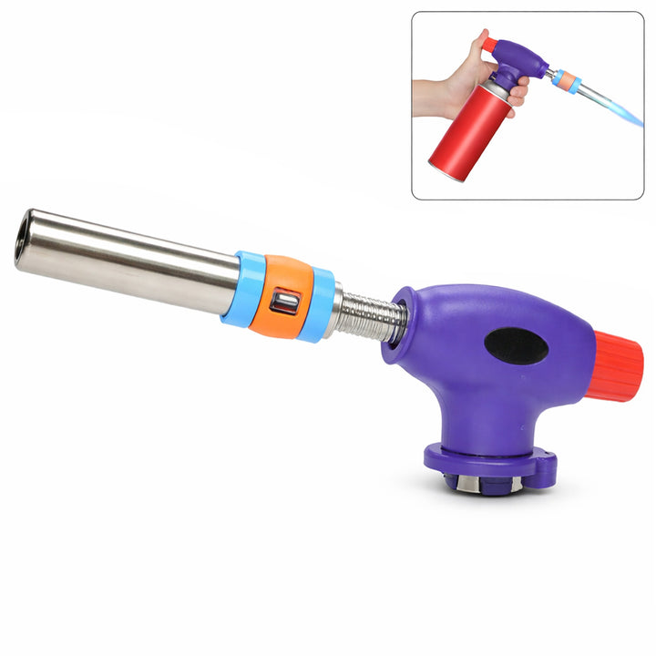 Pistol arzator gaz pentru butelie, Zola, flacara reglabila, 1300°C, rotatie 360°, albastru