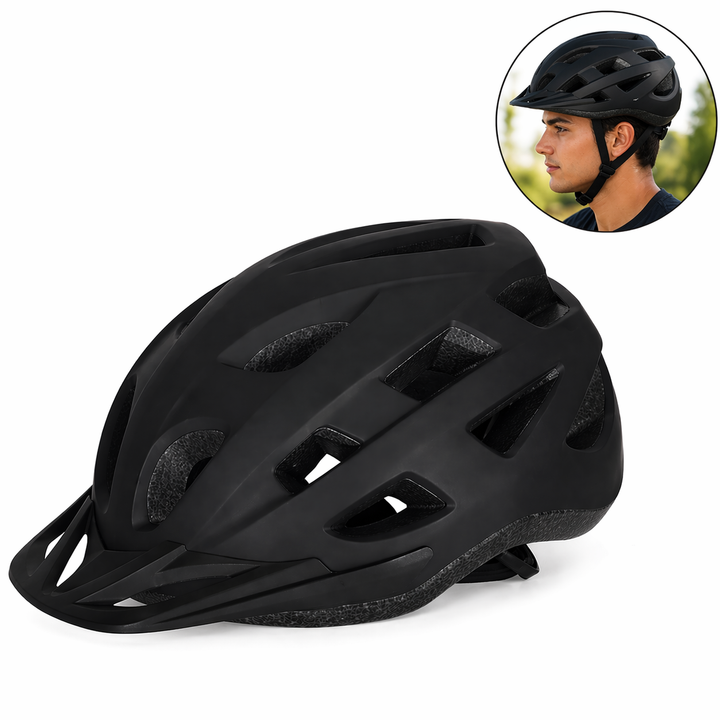Casca protectie bicicleta, Zola, marimea L 58-62 cm, ventilatie 21 orificii, usoara, reglare rotita, unisex, neagra