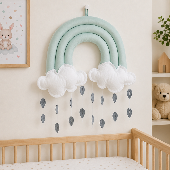 Decoratiune care atarna pentru camera copiilor, Zola®, in forma de curcubeu, albastru deschis