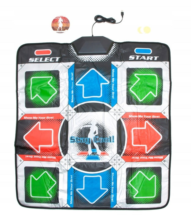 Covor de dans si joc Stepmania, Zola, conectare RCA/USB, compatibil TV/computer, joc CD, 95 x 79 cm, multicolor
