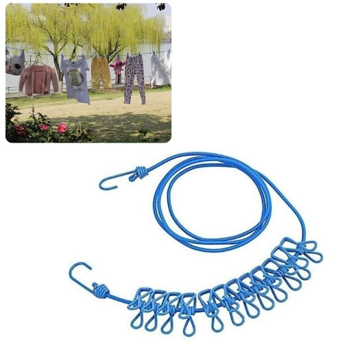 Suport de uscat rufe portabil, Zola®, pana la 300 cm, 12 clesti inclusi, albastru deschis