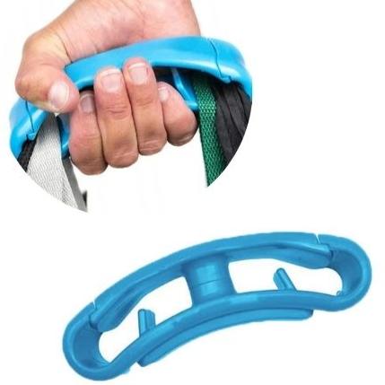 Maner ergonomic pentru transportul mai multor sacose, Zola, plastic rezistent, 27 kg, 13x3.5x3.5 cm, albastru