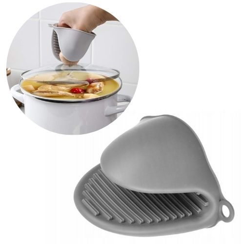 Manusa pentru bucatarie, Zola, din silicon, rezistenta la caldura, gri deschis