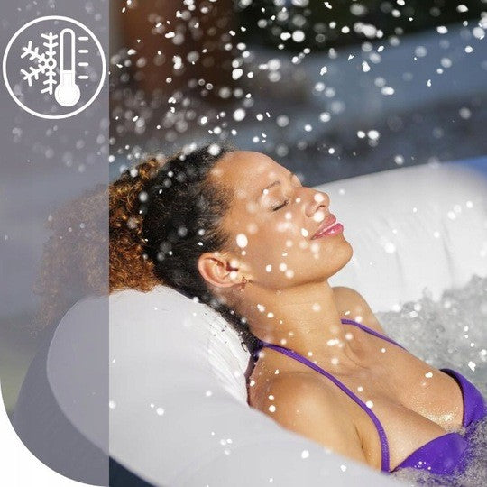 Jacuzzi gonflabil Spa, cu hidromasaj, Bestway 6001C Lay-Z-Spa Miami, sistem de comanda cu display digital, exterior / interior, 4 persoane, albastru inchis, 180 x 66 cm