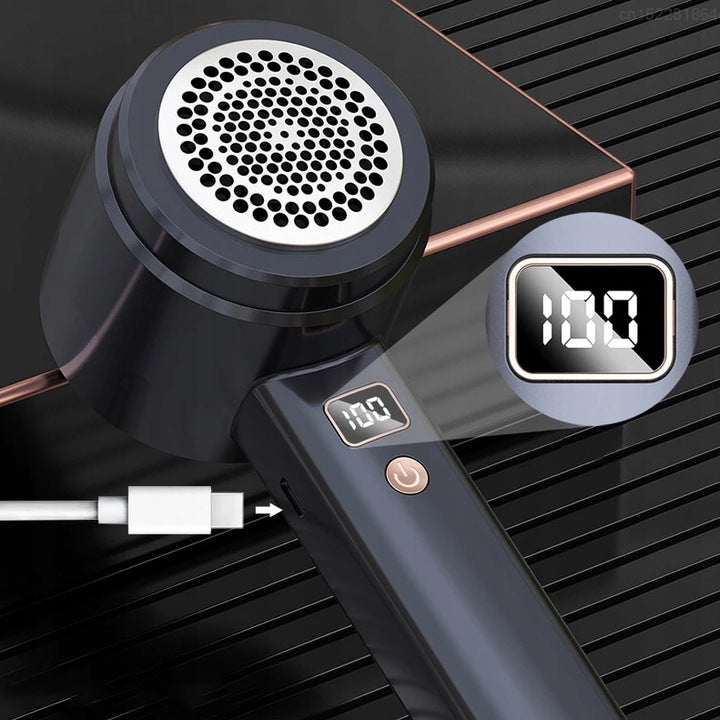 Aparat de curatat scame, Zola®, acumulator 500 mAh, display LCD, lame inlocuibile, ABS, gri