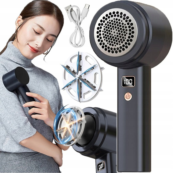 Aparat de curatat scame, Zola®, acumulator 500 mAh, display LCD, lame inlocuibile, ABS, gri