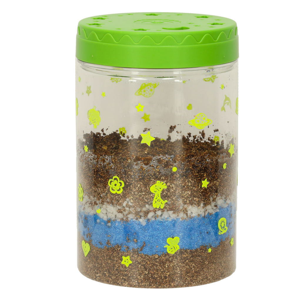 Kit de terariu cu lumini LED pentru copii, Zola, 3 dinozauri, accesorii incluse, 10 x 10 x 16 cm