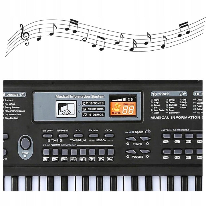 Orga electronica, Zola®, cu microfon, inregistare melodii, 61 clape, multiple tonuri si ritmuri, 54 x 17 cm