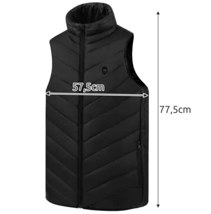 Vesta unisex cu incalzire, Zola®, marimea L, slim fit, 3 niveluri de temperatura, cablul USB incorporat, 2 buzunare laterale, 1 buzunar interior, 58.5 x 78 cm, neagra