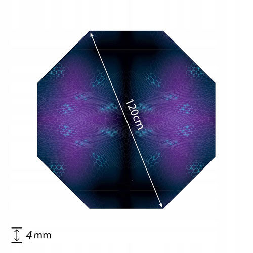 Covoras pentru scaun de gaming, Zola, octogonal, antiderapant, impermeail, grosime 4 mm, 120 x 120 cm, model abstract, albastru/violet