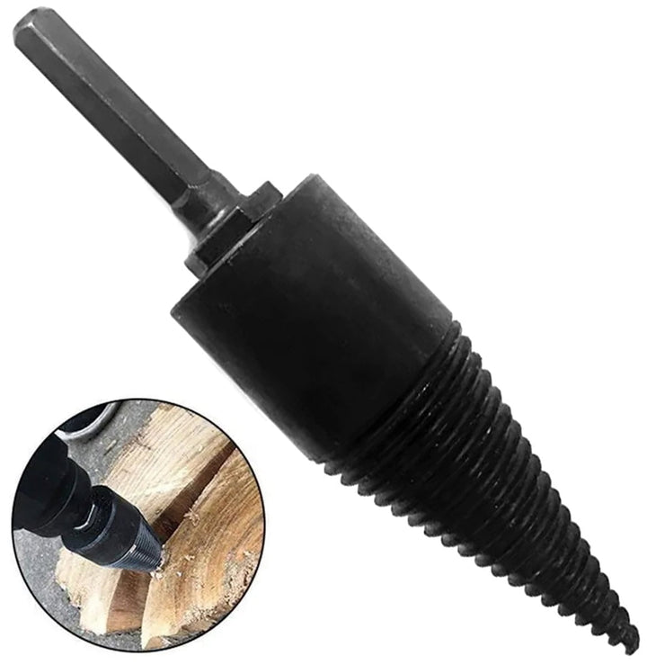 Burghiu conic pentru despicarea lemnului, Zola®, otel carbon, M12, diametru 30 mm, negru