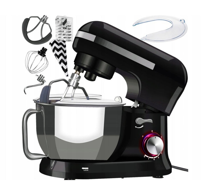 Mixer cu bol 4.5 l din inox, Zola®, putere 1700 W, 3 accesorii, protectie bol, negru