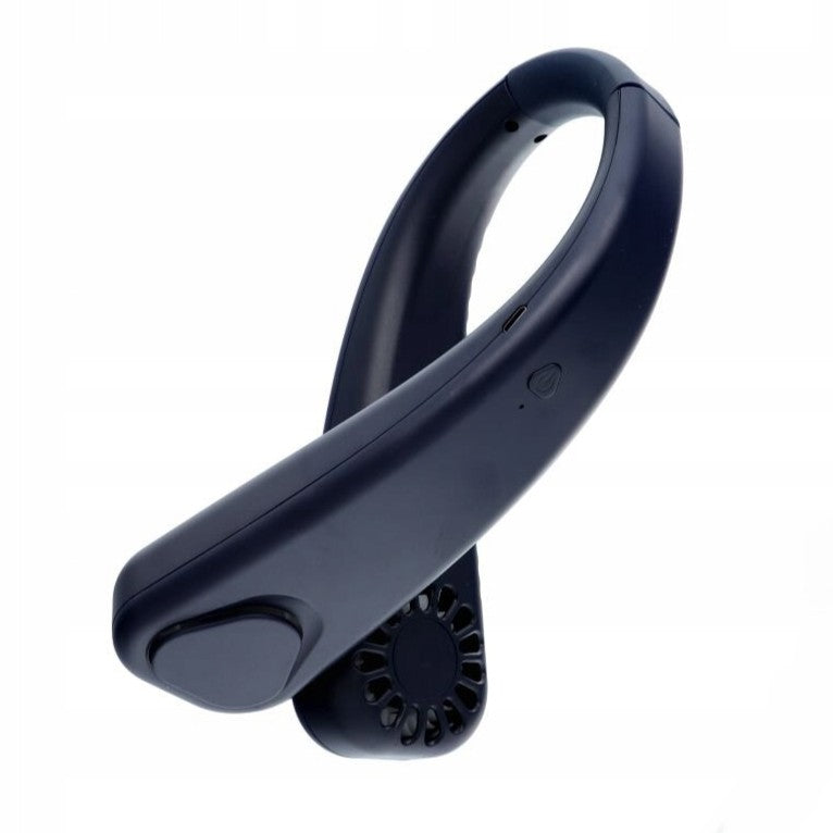 Ventilator portabil pentru gat, Zola, fara fir,  flexibil, 3 viteze, reincarcabil,  20.35 X 18.45 x 5.73 cm, albastru