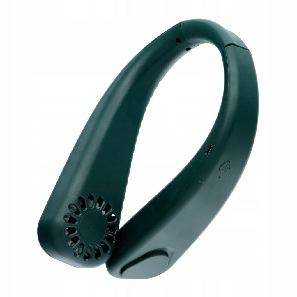 Ventilator portabil pentru gat, Zola, fara fir,  flexibil, 3 viteze, reincarcabil,  20.35 X 18.45 x 5.73 cm, verde