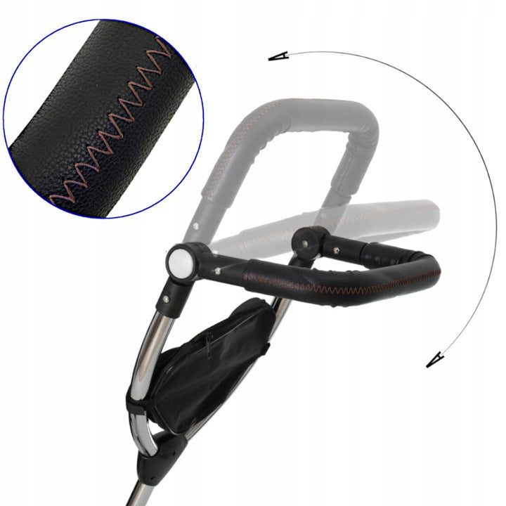 Tricicleta 3 in 1 copii, Zola, scaun 360°, spatar reglabil, ghidon 70-110 cm, baldachin pliabil, centuri, roti spate blocabile, maner reglabil, greutate suportata 30 kg, geanta, gri/negru