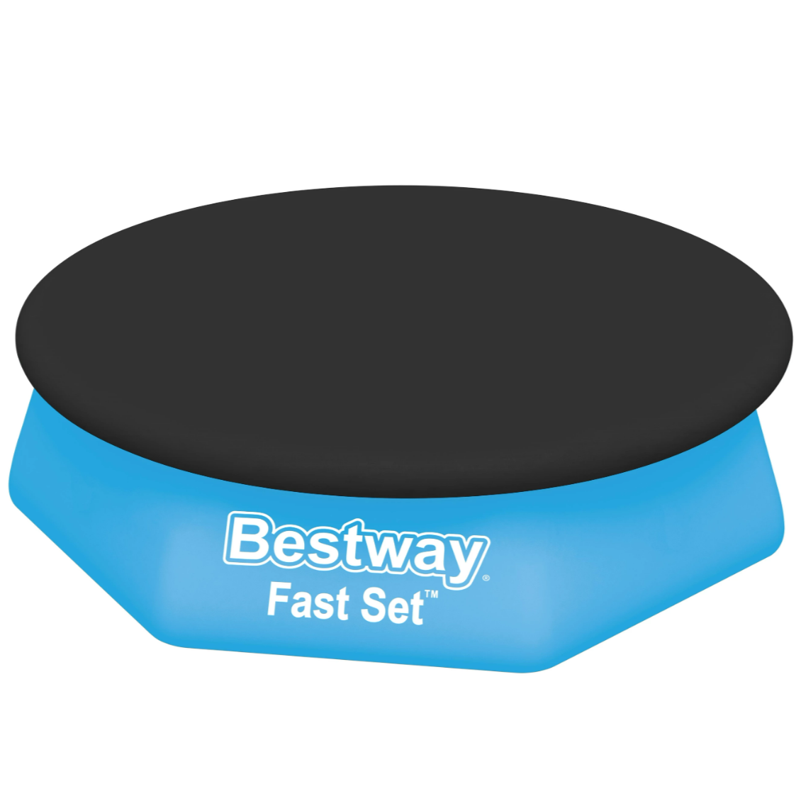 Prelata circulara pentru piscina, Bestway, 244 cm, PVC, orificii drenaj, negru