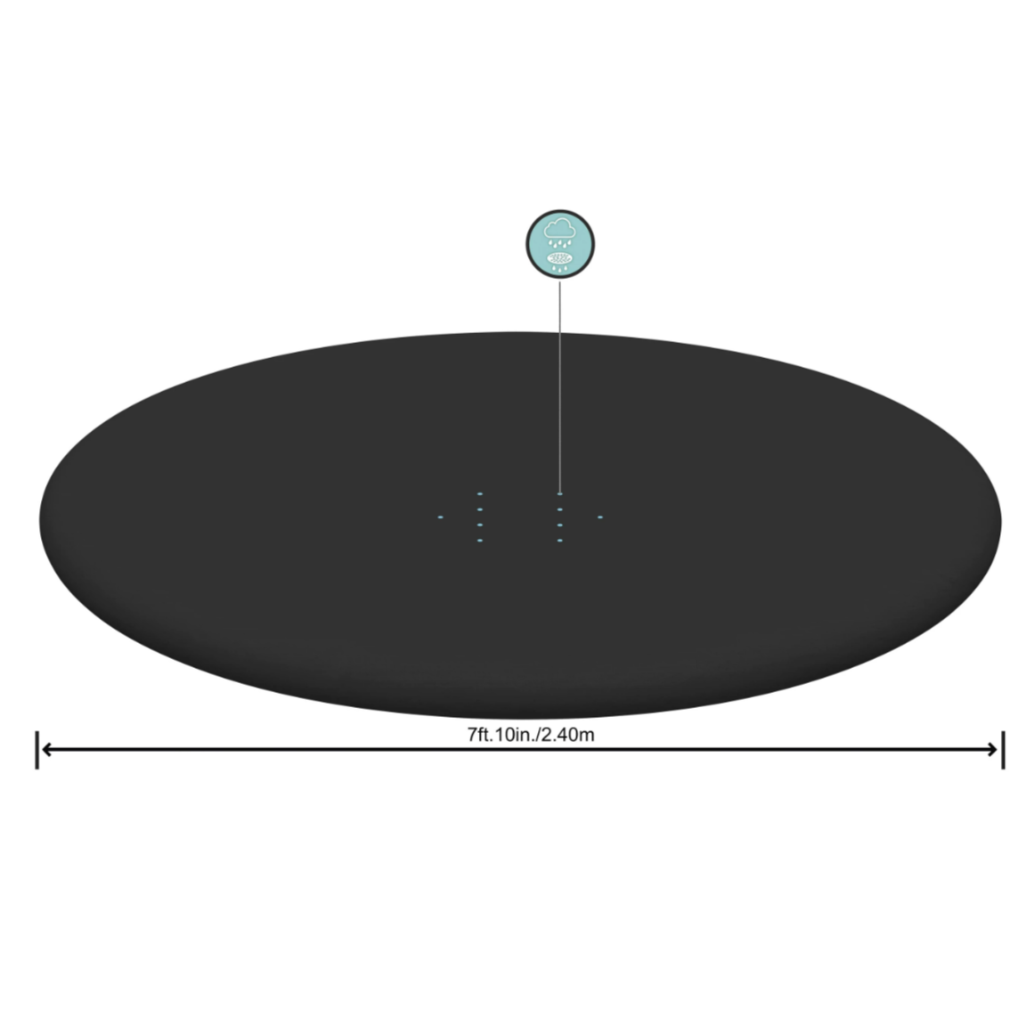 Prelata circulara pentru piscina, Bestway, 244 cm, PVC, orificii drenaj, negru
