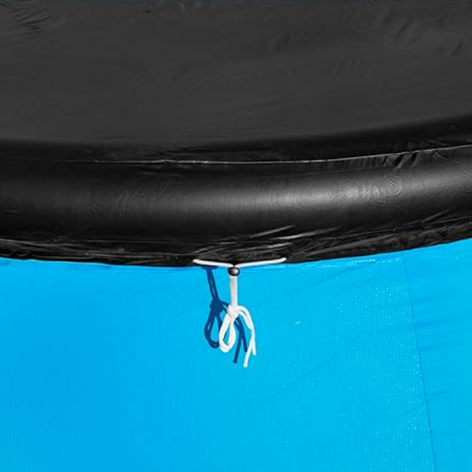 Prelata circulara pentru piscina, Bestway, 244 cm, PVC, orificii drenaj, negru