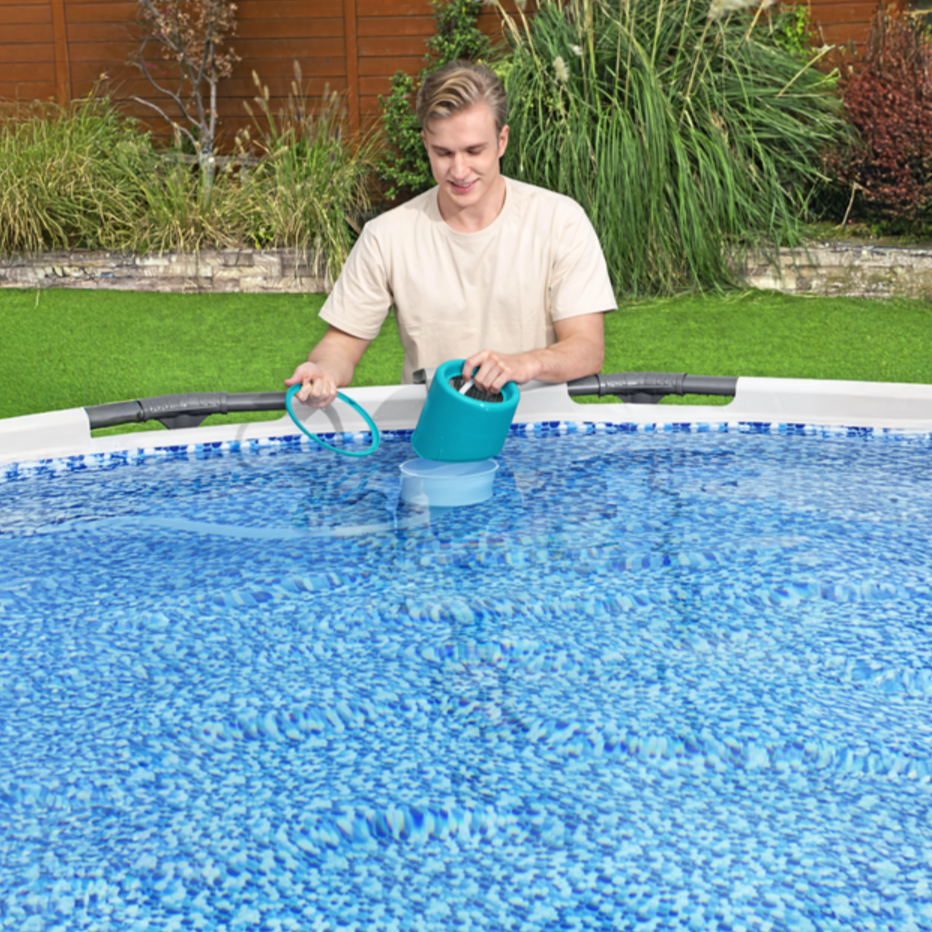 Kit de curatare pentru piscine, Zola®, 5 piese, maner reglabil, 279 cm, plasa colectare, conectare cu pompa de filtrare