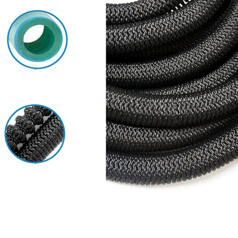 Furtun de gradina,  Zola®, flexibil si extensibil, cap de prindere, saculet de depozitare, 20-60 m, negru