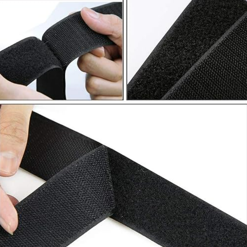 Organizator de cabluri roll-up, Zola®, forma de banda velcro, 5m , negru