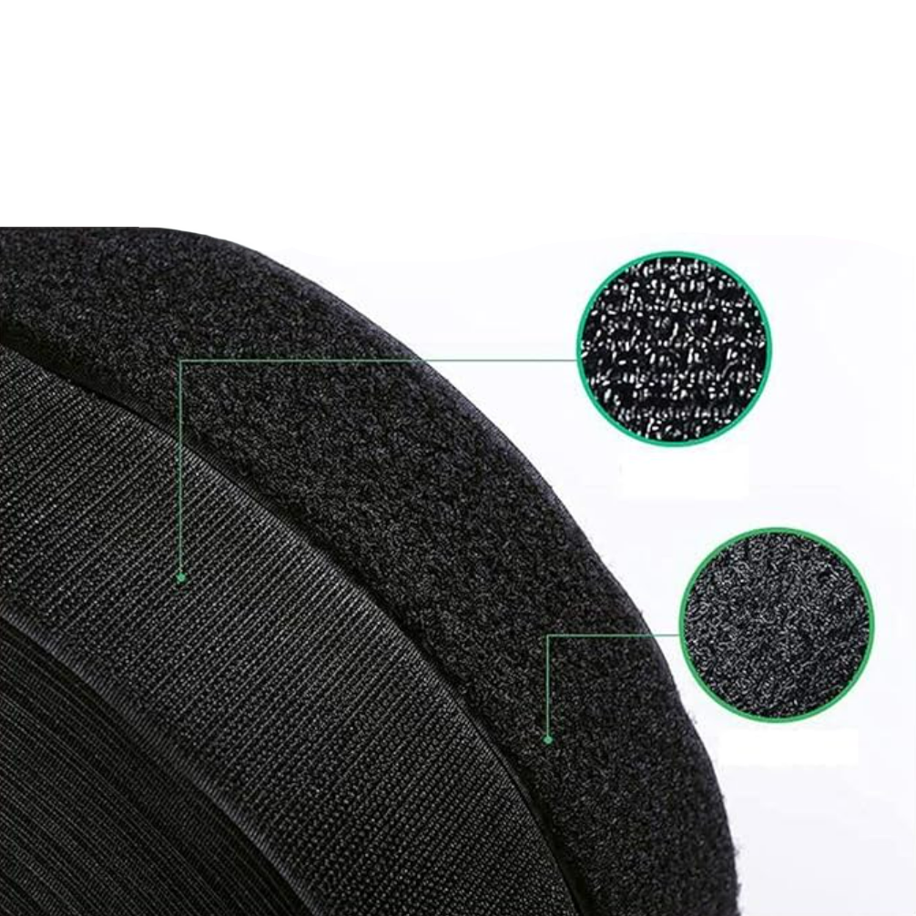 Organizator de cabluri roll-up, Zola®, forma de banda velcro, 5m , negru