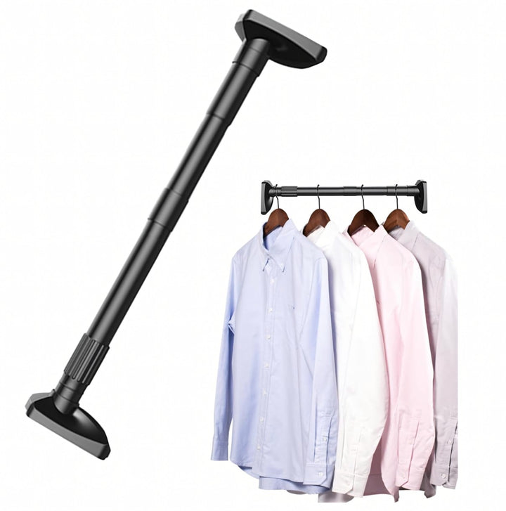 Bara telescopica, Zola, pentru perdea sau pentru umerase, lungime 115-255 cm, diametru 3 cm, din otel carbon, neagra