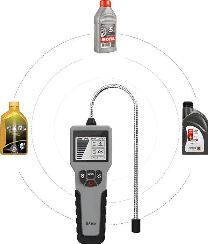 Tester auto pentru verificarea calitatii lichidului de frana, Zola, cu sonda, compatibil DOT 3/4/5.1, afisaj LCD, alimentare baterii, 15.6 x 5.5 x 2.4 cm, gri