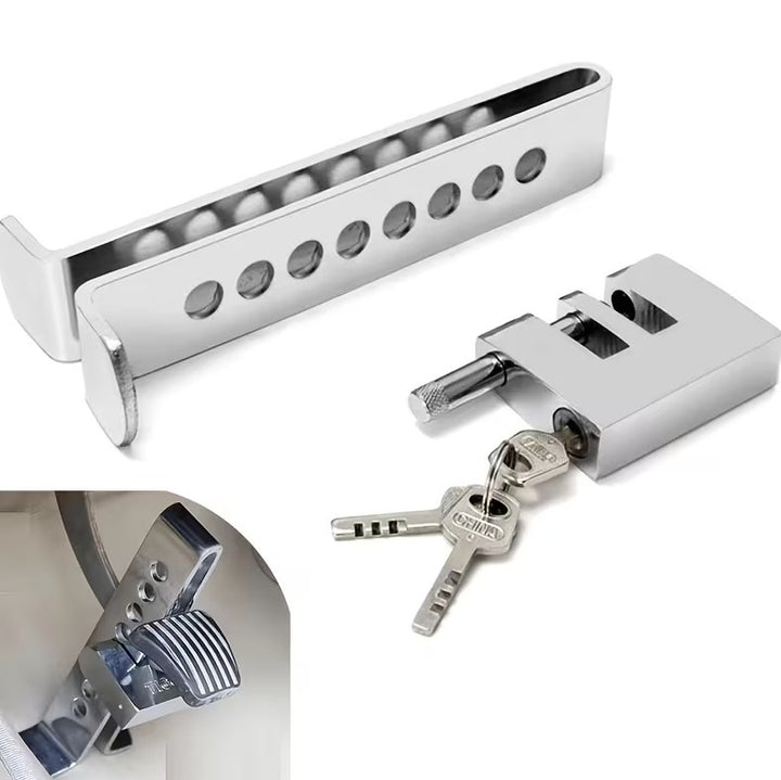 Blocator pedale auto, Zola, antifurt, pentru frana si ambreiaj, otel, reglare 8 trepte, 3 chei incluse, 19.5 x 7 cm