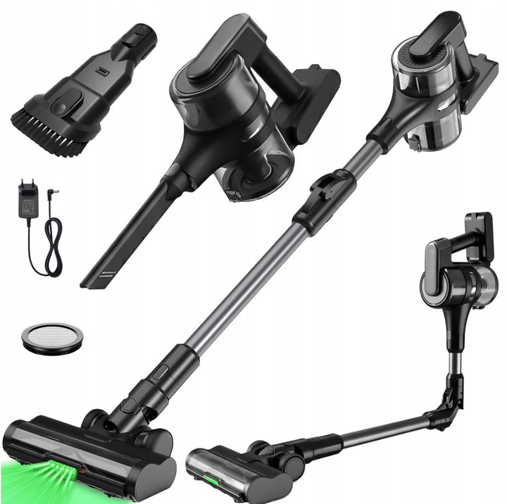 Aspirator vertical cu filtru HEPA, Zola, 400 W, 3 trepte viteza, 10-35 kPa, recipient praf 1 l, lumina LED, negru