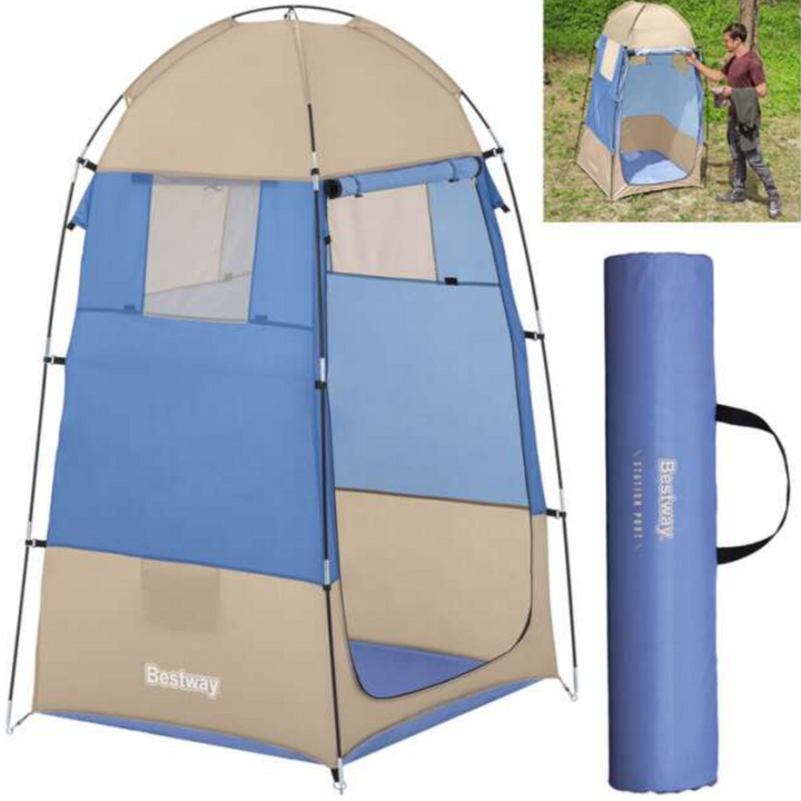 Cort pentru dus solar, BESTWAY, 2 ferestre laterale,impermeabil, instalare rapida, husa depozitare inclusa, 110 x 110 x 190 cm