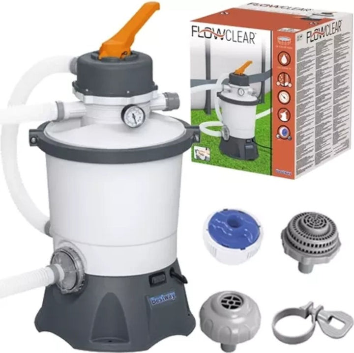 Pompa curatare piscina cu nisip, Bestway, Flowclear, 3028 l/h, volum cuprins intre 1100-18100 litri