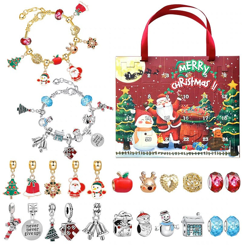 Calendar advent cu bijuterii, Zola, 24 de surprize, creeaza-ti propriile bratari, cutie eleganta