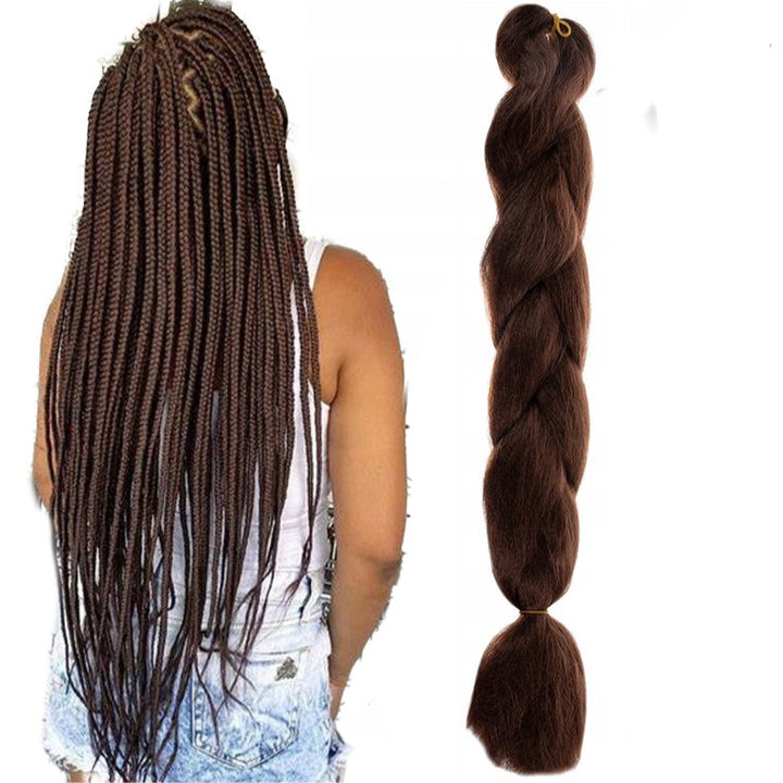 Extensii de par sintetic pentru impretituri, Zola®, saten inchis, 60 cm