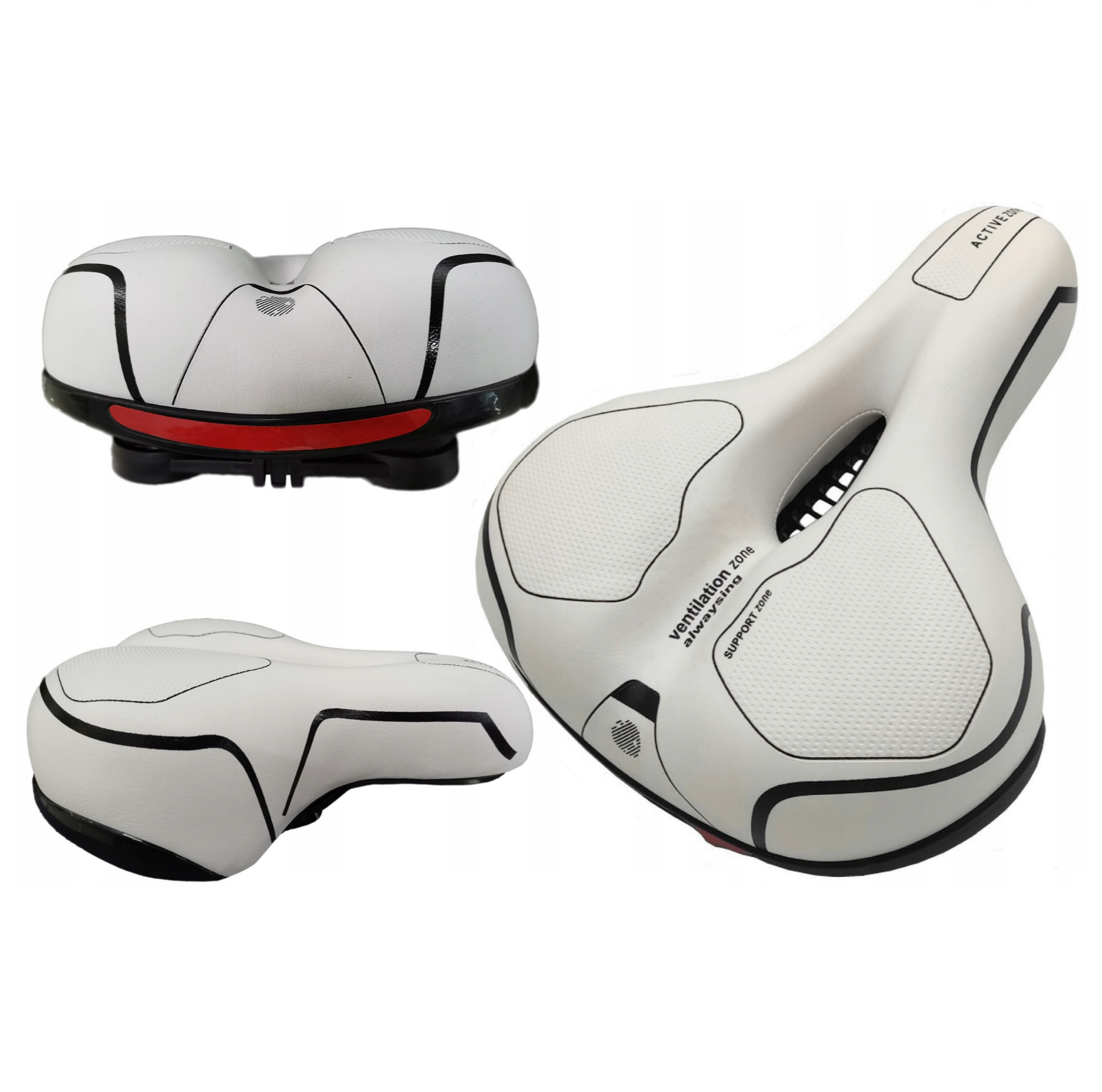 Sa pentru bicicleta, Zola®, din gel extrem de confortabil, 2 tije, 25x20x9 cm, alba