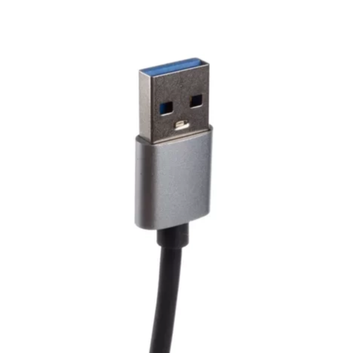 Hub pentru transfer date cu 4 porturi USB, Zola®, 3.0 si 2.0, carcasa aluminiu, gri, 9 x 1.7 x 0.9 cm