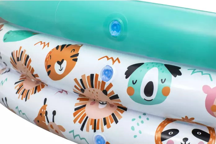 Piscina gonflabila cu 2 inele, Zola®, model marin/safari, 102x25 cm, 101 litri